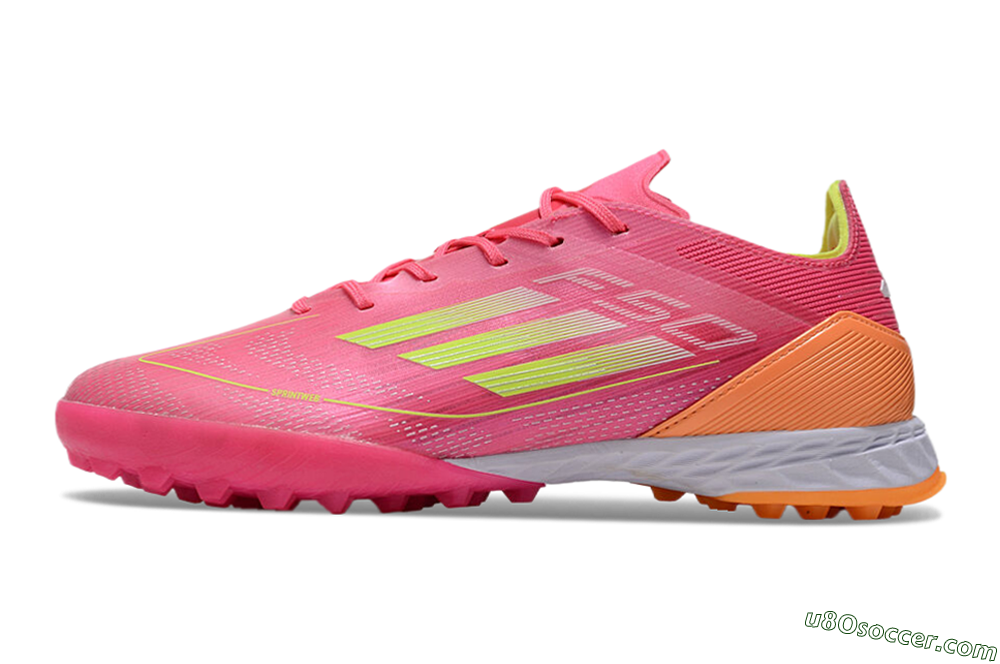 Adidas F50 Elite TF Artificial Turf Soccer Shoes - Pink/Yellow/Orange 2