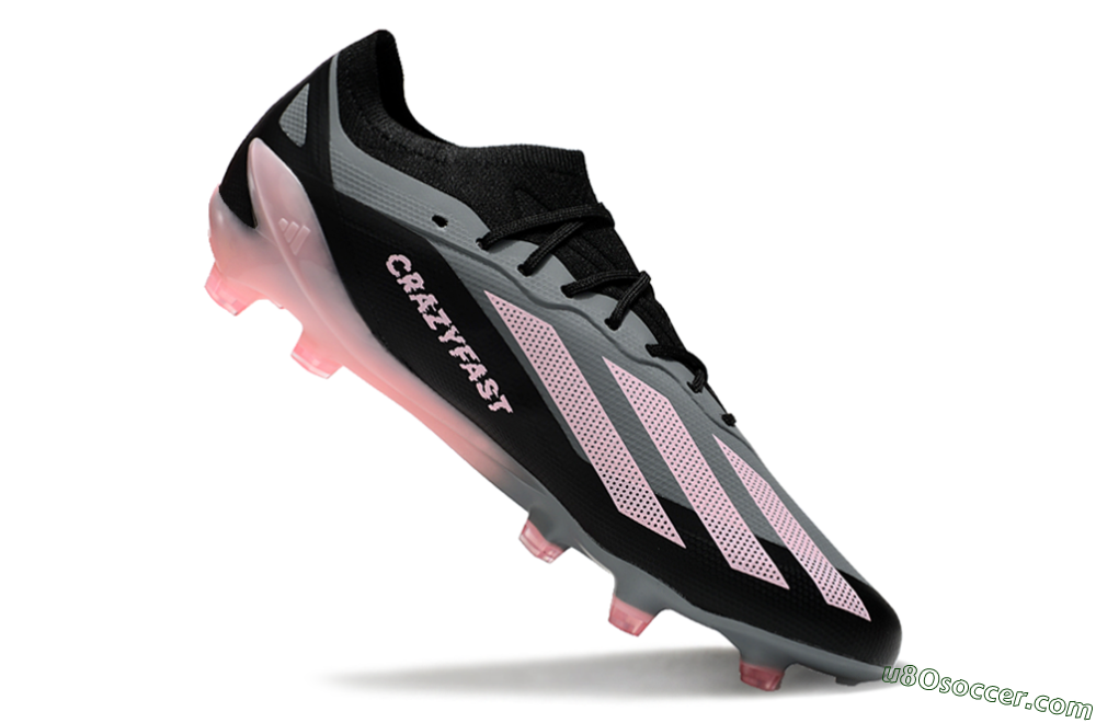Adidas X Crazyfast.1 FG Firm Ground Soccer Cleats - Grey/Black/Pink 4