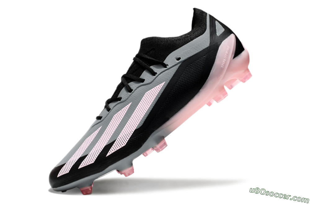Adidas X Crazyfast.1 FG Firm Ground Soccer Cleats - Grey/Black/Pink 5
