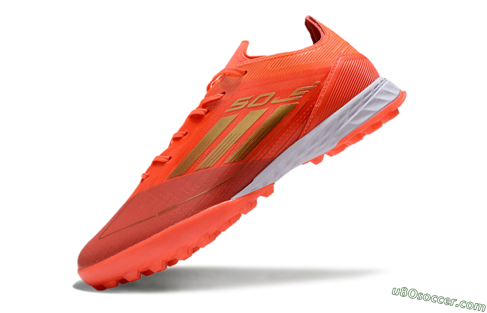 Adidas F50 Elite TF Artificial Turf Soccer Shoes - Red/Gold/White 5