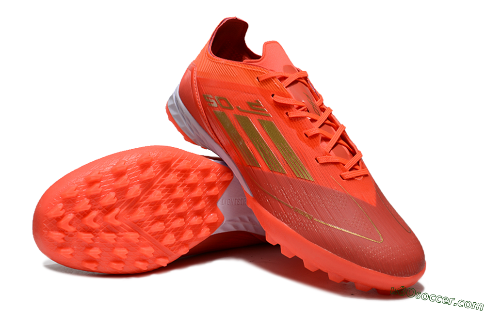 Adidas F50 Elite TF Artificial Turf Soccer Shoes - Red/Gold/White 3