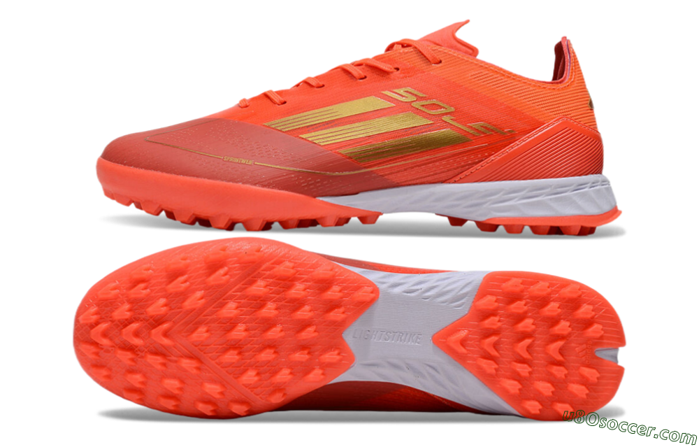 Adidas F50 Elite TF Artificial Turf Soccer Shoes - Red/Gold/White 0