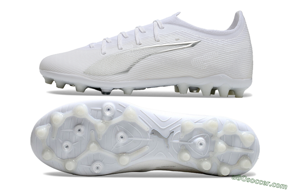Puma Ultra 5 Ultimate MG Multi Ground Soccer Cleats - White/Silver 0