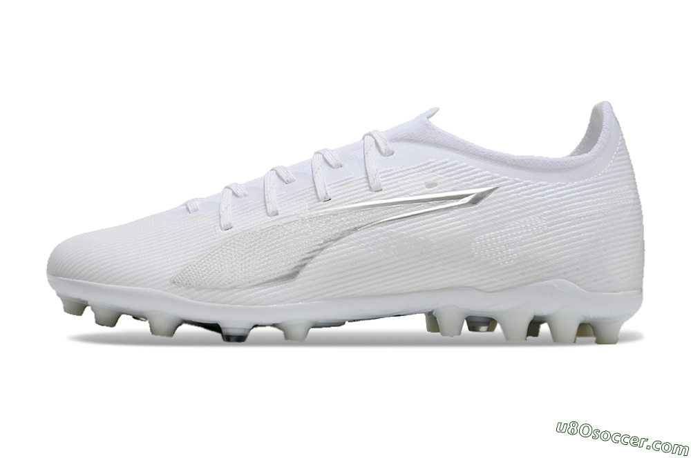 Puma Ultra 5 Ultimate MG Multi Ground Soccer Cleats - White/Silver 2