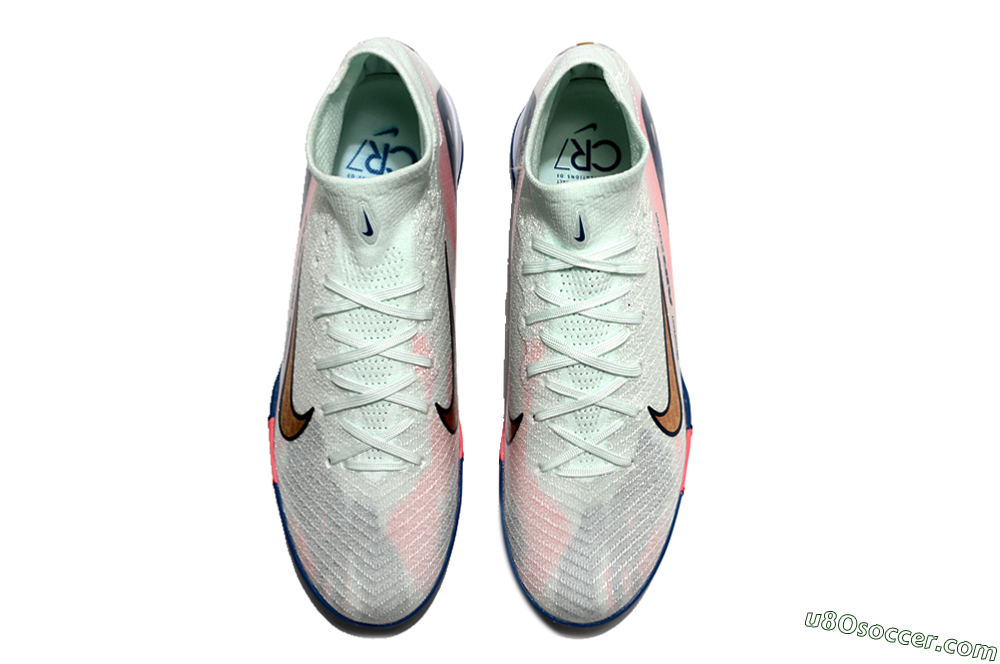 Nike Air Zoom Mercurial Superfly 10 Elite TF Artificial Turf Soccer Shoes - White/Pink/Blue 3