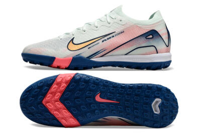 Nike Air Zoom Mercurial Vapor 16 Elite TF Artificial Turf Soccer Shoes - White/Pink/Blue