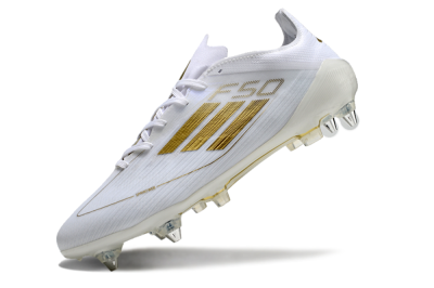 Adidas F50 Elite SG Soft Ground Soccer Cleats - White/Gold