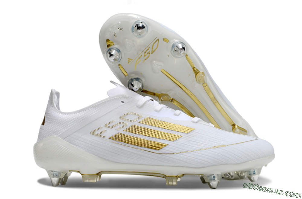 Adidas F50 Elite SG Soft Ground Soccer Cleats - White/Gold 1