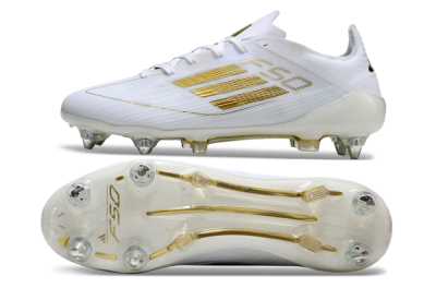 Adidas F50 Elite SG Soft Ground Soccer Cleats - White/Gold