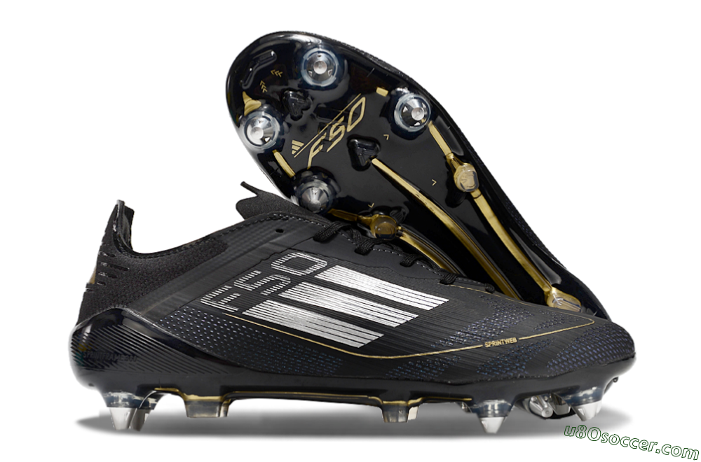 Adidas F50 Elite SG Soft Ground Soccer Cleats - Black/White 1