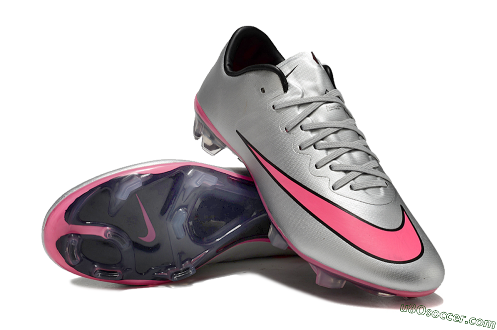 Nike Mercurial Vapor 10 Elite FG Firm Ground Soccer Cleats - Sliver/Pink/Black 3