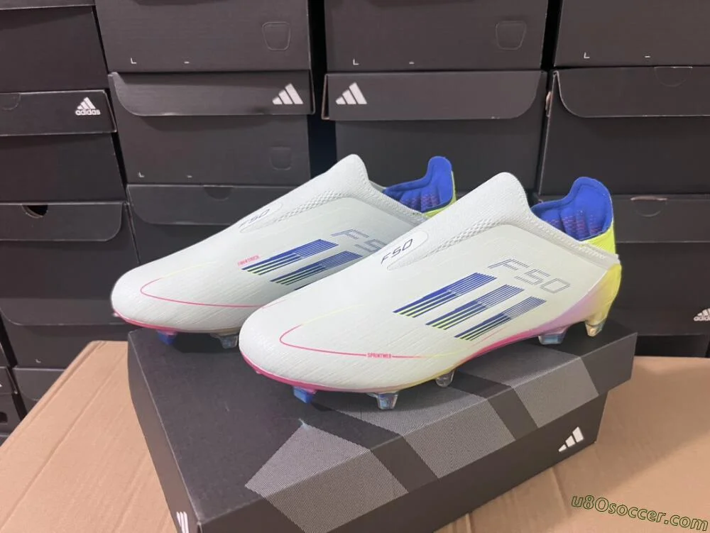 Cheap Adidas F50 Elite Laceless FG Soccer Cleats - White