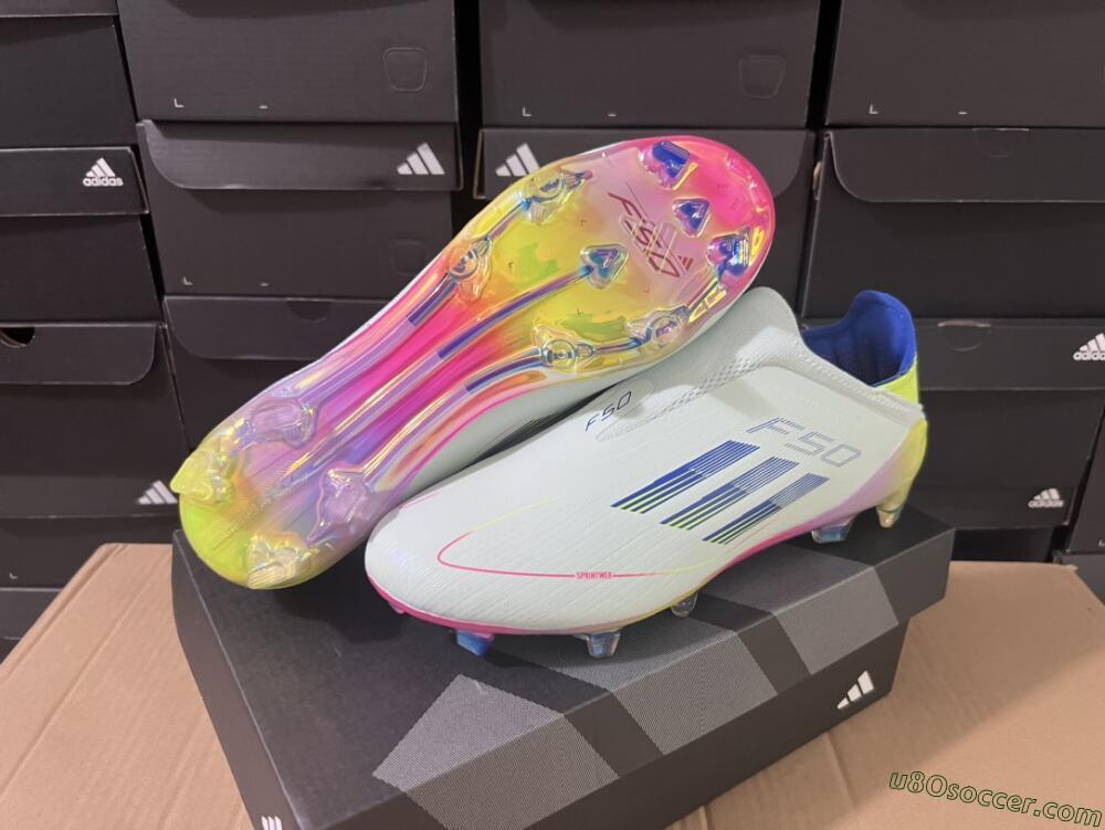 Cheap Adidas F50 Elite Laceless FG Soccer Cleats - White
