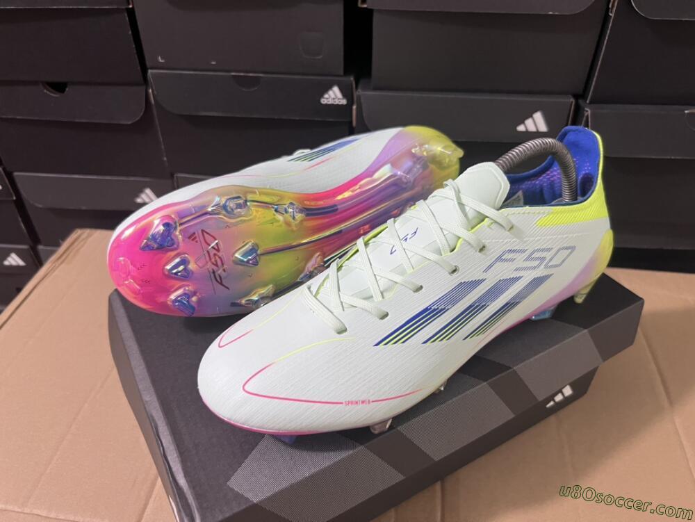 Adidas F50 Elite FG Firm Ground Soccer Cleats - Blue/Pink/Yellow