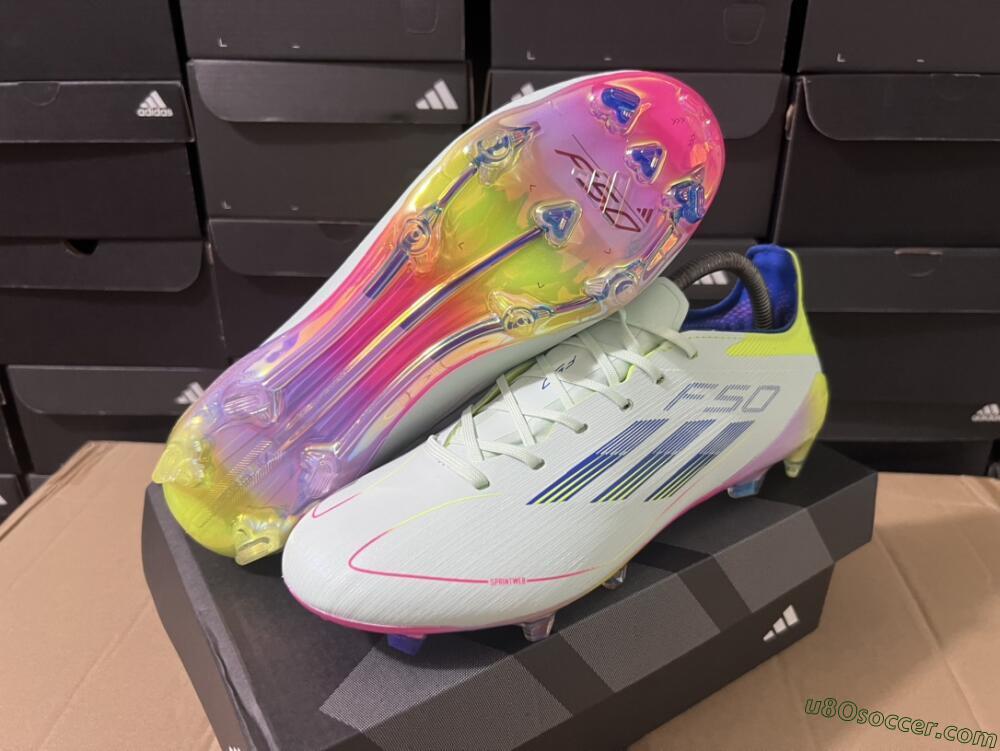 Adidas F50 Elite FG Firm Ground Soccer Cleats - Blue/Pink/Yellow