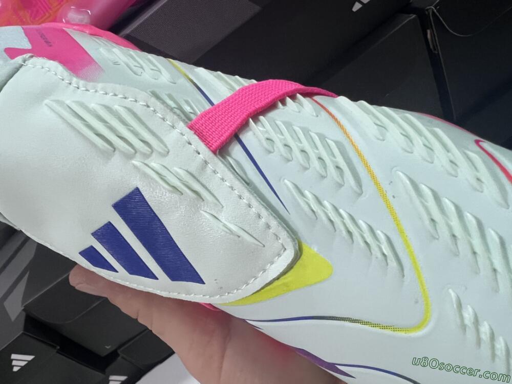 Adidas Predator Accuracy+ Laceless FG Firm Ground Soccer Cleats - White/Pink/Purple