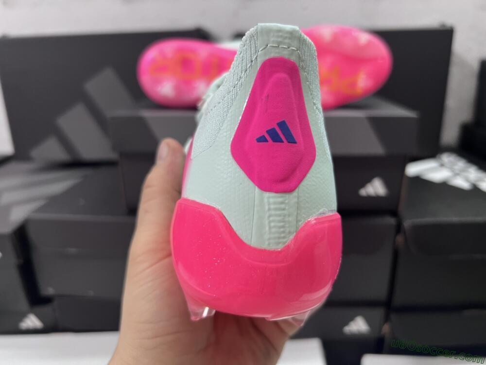 Adidas Predator Accuracy+ Laceless FG Firm Ground Soccer Cleats - White/Pink/Purple