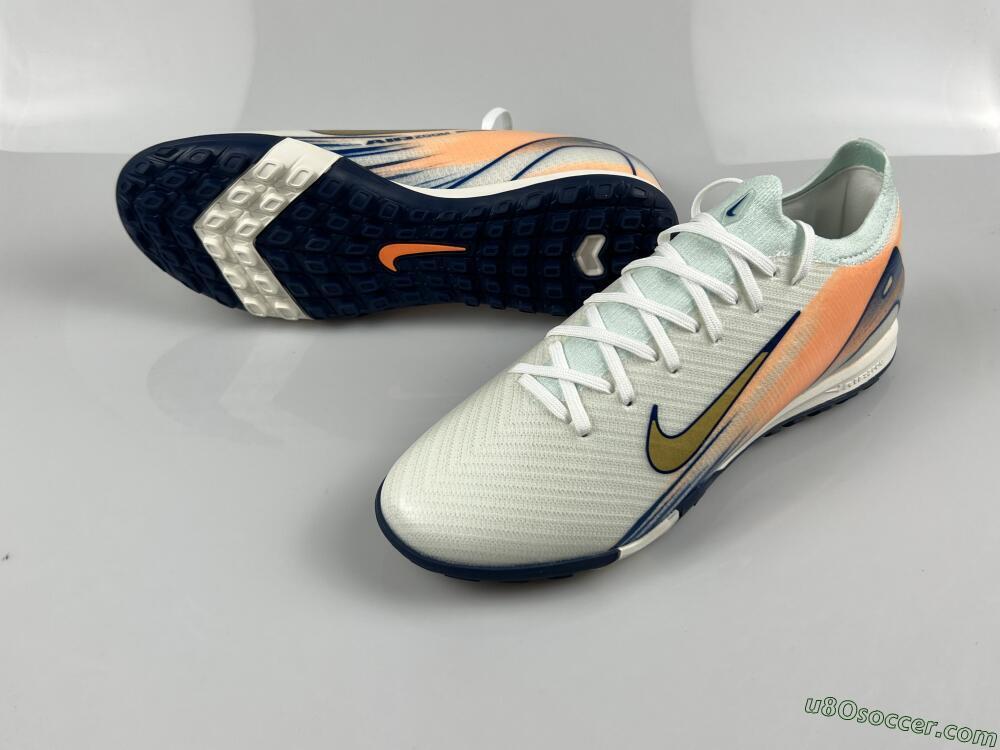 Nike Air Zoom Mercurial Vapor 16 Elite TF Artificial Turf Soccer Shoes - White/Pink/Blue