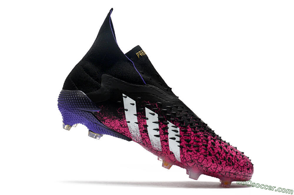Adidas Predator Freak+ Laceless FG Firm Ground Soccer Cleats - Black/White/Red 4