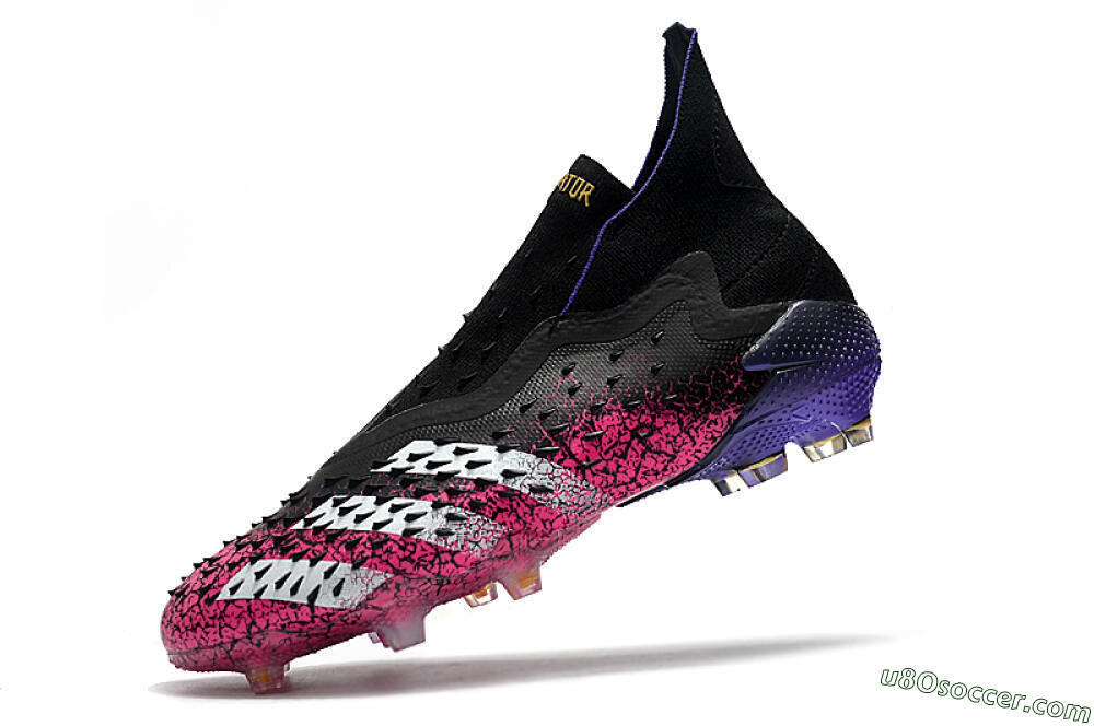 Adidas Predator Freak+ Laceless FG Firm Ground Soccer Cleats - Black/White/Red 5