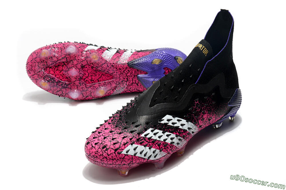 Adidas Predator Freak+ Laceless FG Firm Ground Soccer Cleats - Black/White/Red 3