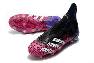 Adidas Predator Freak+ Laceless FG Firm Ground Soccer Cleats - Black/White/Red