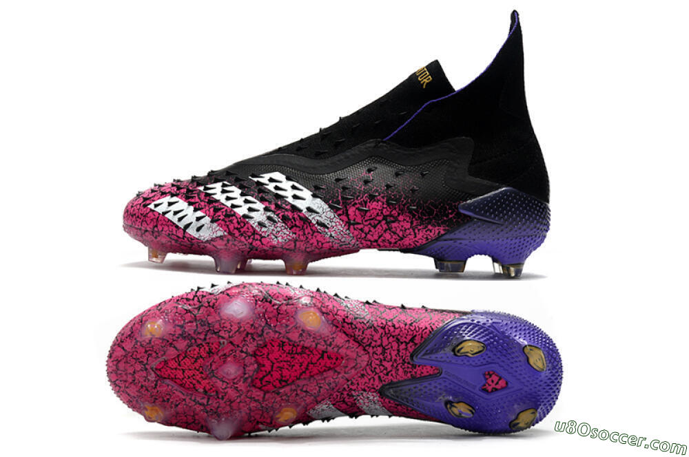 Adidas Predator Freak+ Laceless FG Firm Ground Soccer Cleats - Black/White/Red 0
