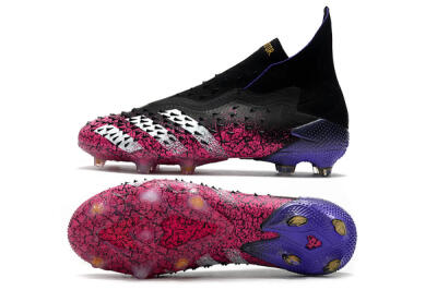 Adidas Predator Freak+ Laceless FG Firm Ground Soccer Cleats - Black/White/Red
