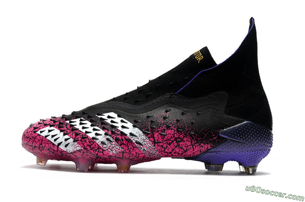 Adidas Predator Freak+ Laceless FG Firm Ground Soccer Cleats - Black/White/Red 2