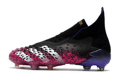Adidas Predator Freak+ Laceless FG Firm Ground Soccer Cleats - Black/White/Red