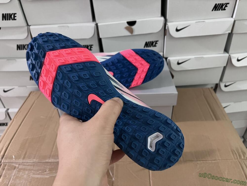 Nike Air Zoom Mercurial Vapor 16 Elite TF Artificial Turf Soccer Shoes - White/Pink/Blue