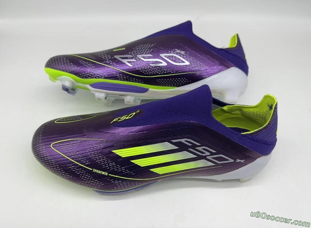 Adidas F50+ Lightstrike Pro FG Firm Ground Soccer Cleats - Purple/Yellow/Blue