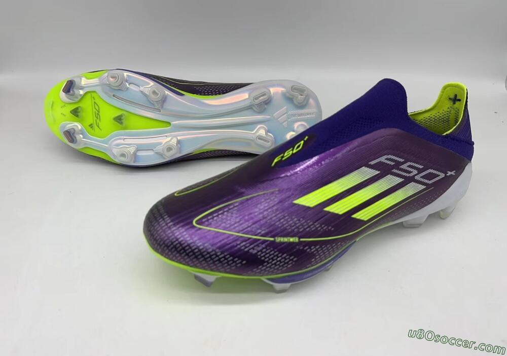 Adidas F50+ Lightstrike Pro FG Firm Ground Soccer Cleats - Purple/Yellow/Blue