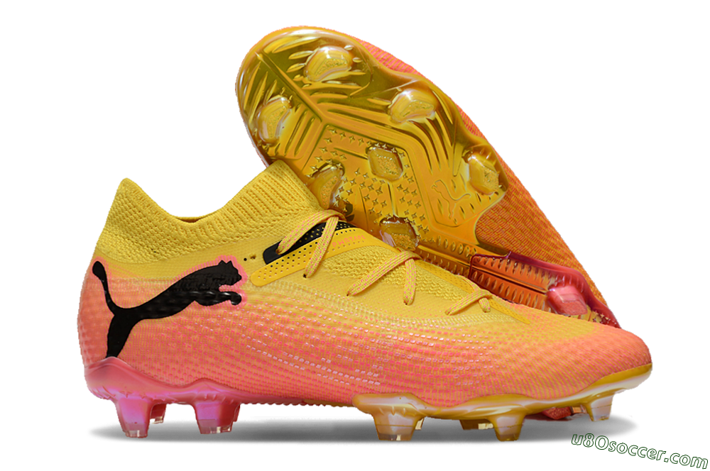 Puma Future Ultimate FG Firm Ground Soccer Cleats - Pink/Yellow/Black 1