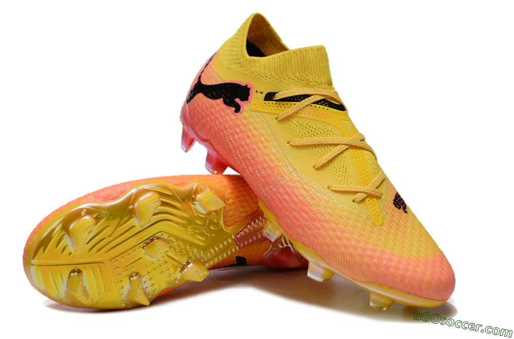 Puma Future Ultimate FG Firm Ground Soccer Cleats - Pink/Yellow/Black 3