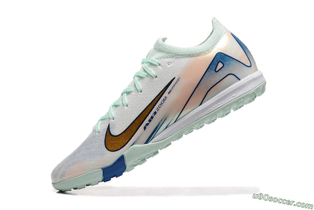 Nike Air Zoom Mercurial Vapor 16 Elite TF Artificial Turf Soccer Shoes - Jade/Blue/Gold 8