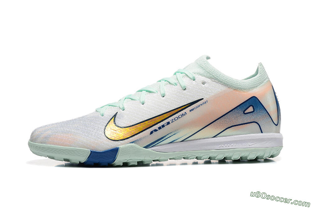 Nike Air Zoom Mercurial Vapor 16 Elite TF Artificial Turf Soccer Shoes - Jade/Blue/Gold 2