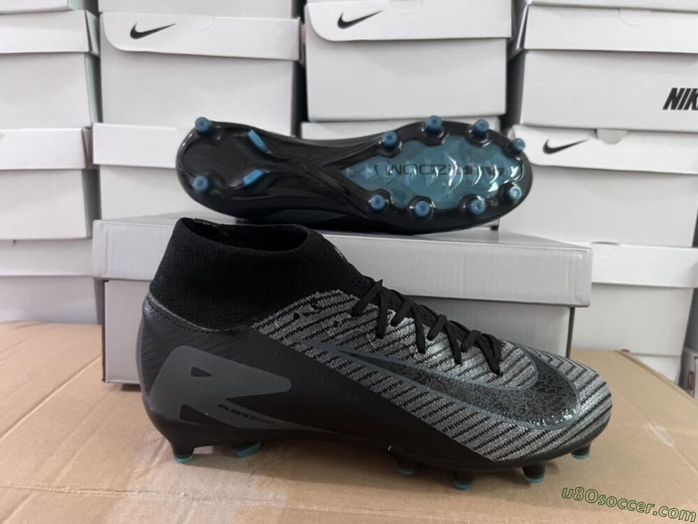 Nike Air Zoom Mercurial Superfly 10 Elite AG Artificial Grass Soccer Cleats - Blue/Silver/Jade