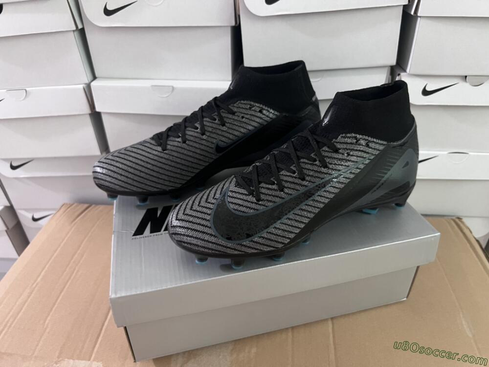 Nike Air Zoom Mercurial Superfly 10 Elite AG Artificial Grass Soccer Cleats - Blue/Silver/Jade