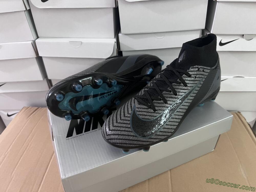 Nike Air Zoom Mercurial Superfly 10 Elite AG Artificial Grass Soccer Cleats - Blue/Silver/Jade