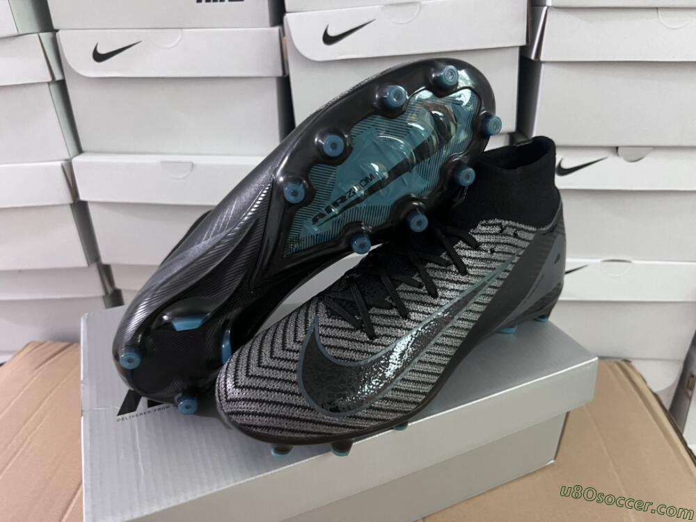 Nike Air Zoom Mercurial Superfly 10 Elite AG Artificial Grass Soccer Cleats - Blue/Silver/Jade