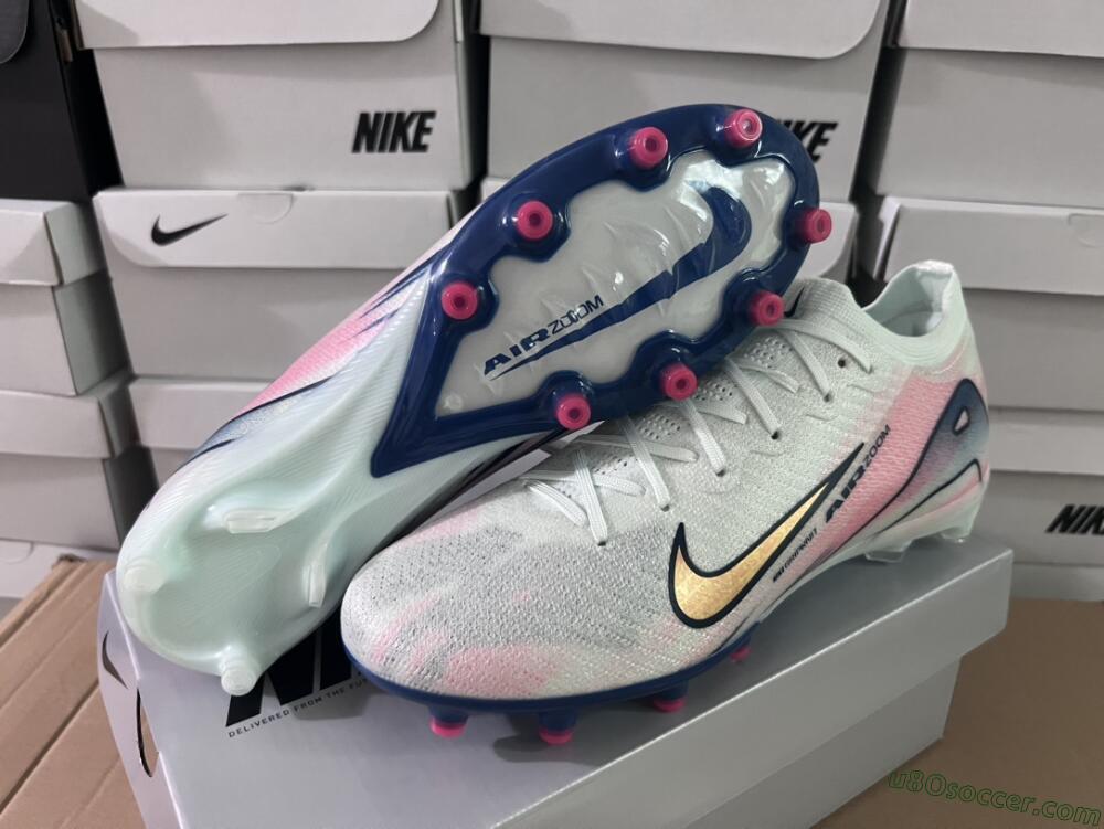 Nike Air Zoom Mercurial Vapor 16 Elite AG Artificial Grass Soccer Cleats - Jade/Yellow/Pink/Blue