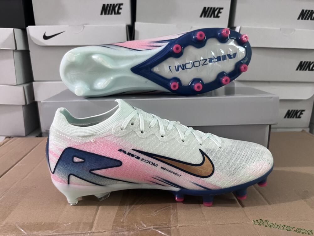 Nike Air Zoom Mercurial Vapor 16 Elite AG Artificial Grass Soccer Cleats - Jade/Yellow/Pink/Blue