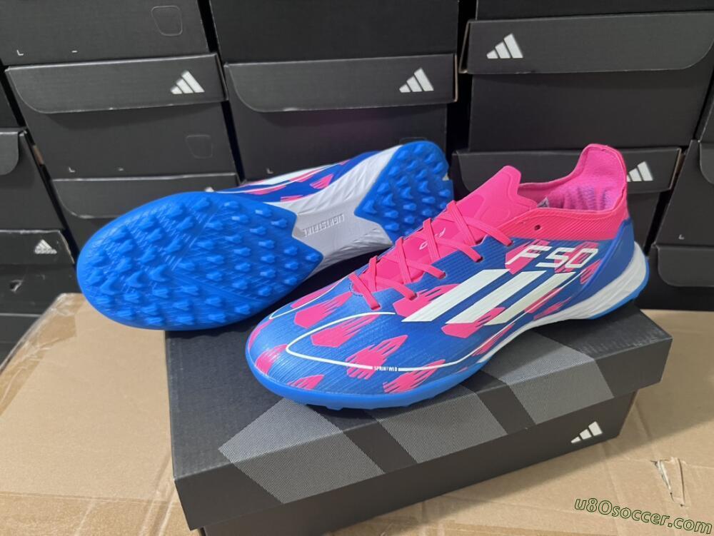 Adidas F50 Elite TF Artificial Turf Soccer Shoes - Blue/Pink/White