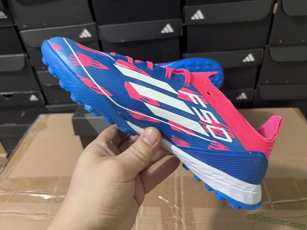 Adidas F50 Elite TF Artificial Turf Soccer Shoes - Blue/Pink/White