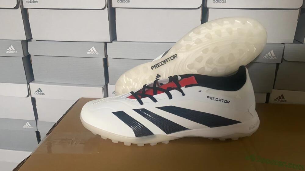 Adidas Predator 24 Elite TF Artificial Turf Soccer Shoes - White/Black/Red