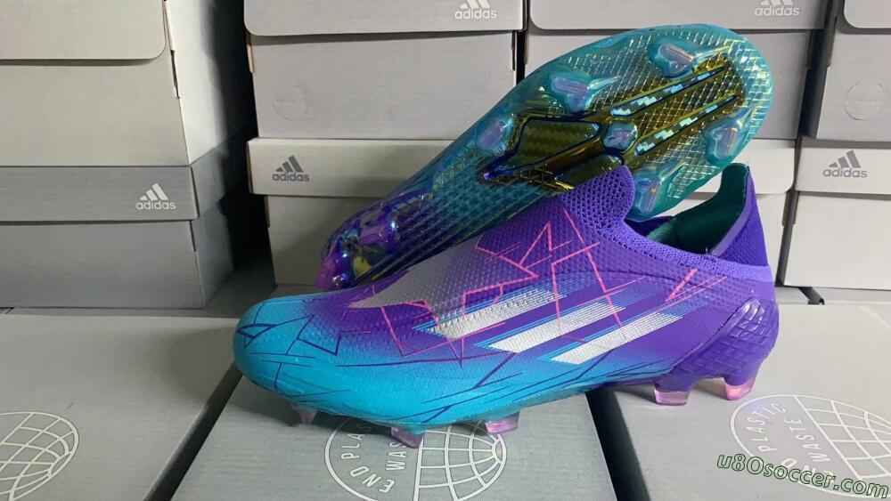 Adidas X Speedflow+ FG Firm Ground Soccer Cleats - Jade/Purple/Pink