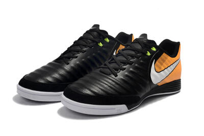 Nike Tiempo Ligera 4 IC Indoor & Futsal Soccer Shoes - Black/Orange/White