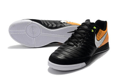 Nike Tiempo Ligera 4 IC Indoor & Futsal Soccer Shoes - Black/Orange/White
