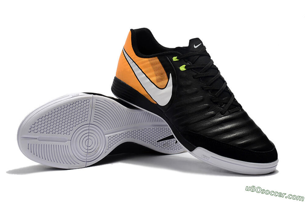 Nike Tiempo Ligera 4 IC Indoor & Futsal Soccer Shoes - Black/Orange/White 4
